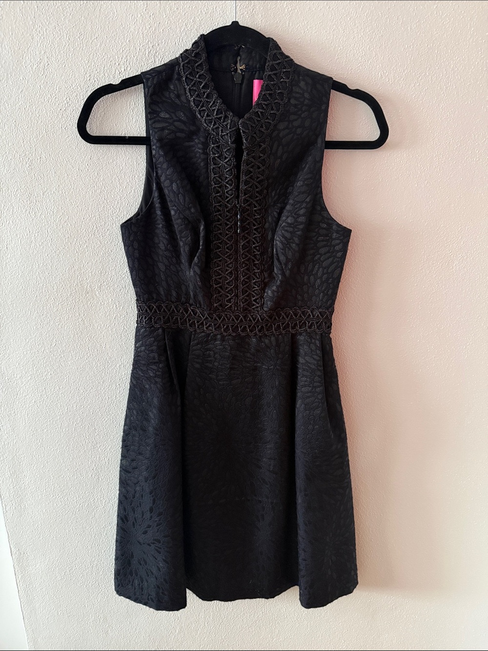 Lilly Pulitzer Black Sleeveless Textured Fit-and-Flare Dress